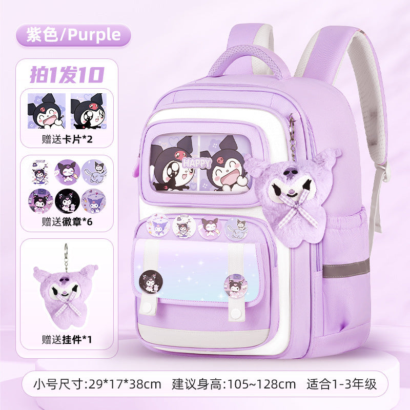 INS New Bag Labubu Backpack for Children Primary School Students Grades 1-6 Double Shoulder Bag Lightweight Backpack