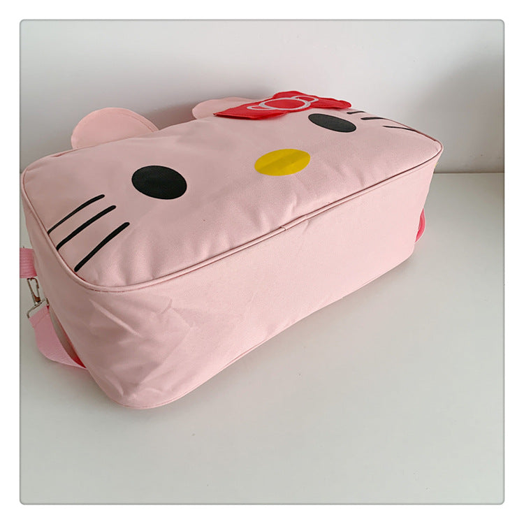 Fashion Cat Large Capacity Student Travel Bag Waterproof Large Capacity Cute Girl KT Luggage Bag Female Handbag