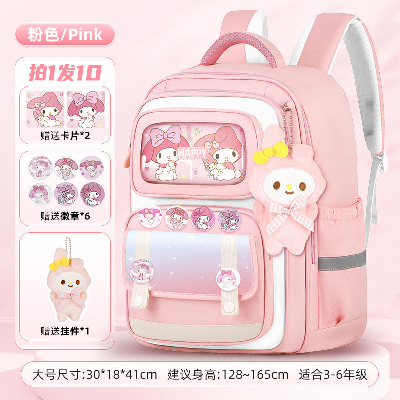 INS New Bag Labubu Backpack for Children Primary School Students Grades 1-6 Double Shoulder Bag Lightweight Backpack