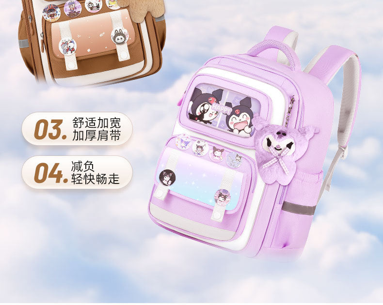 INS New Bag Labubu Backpack for Children Primary School Students Grades 1-6 Double Shoulder Bag Lightweight Backpack