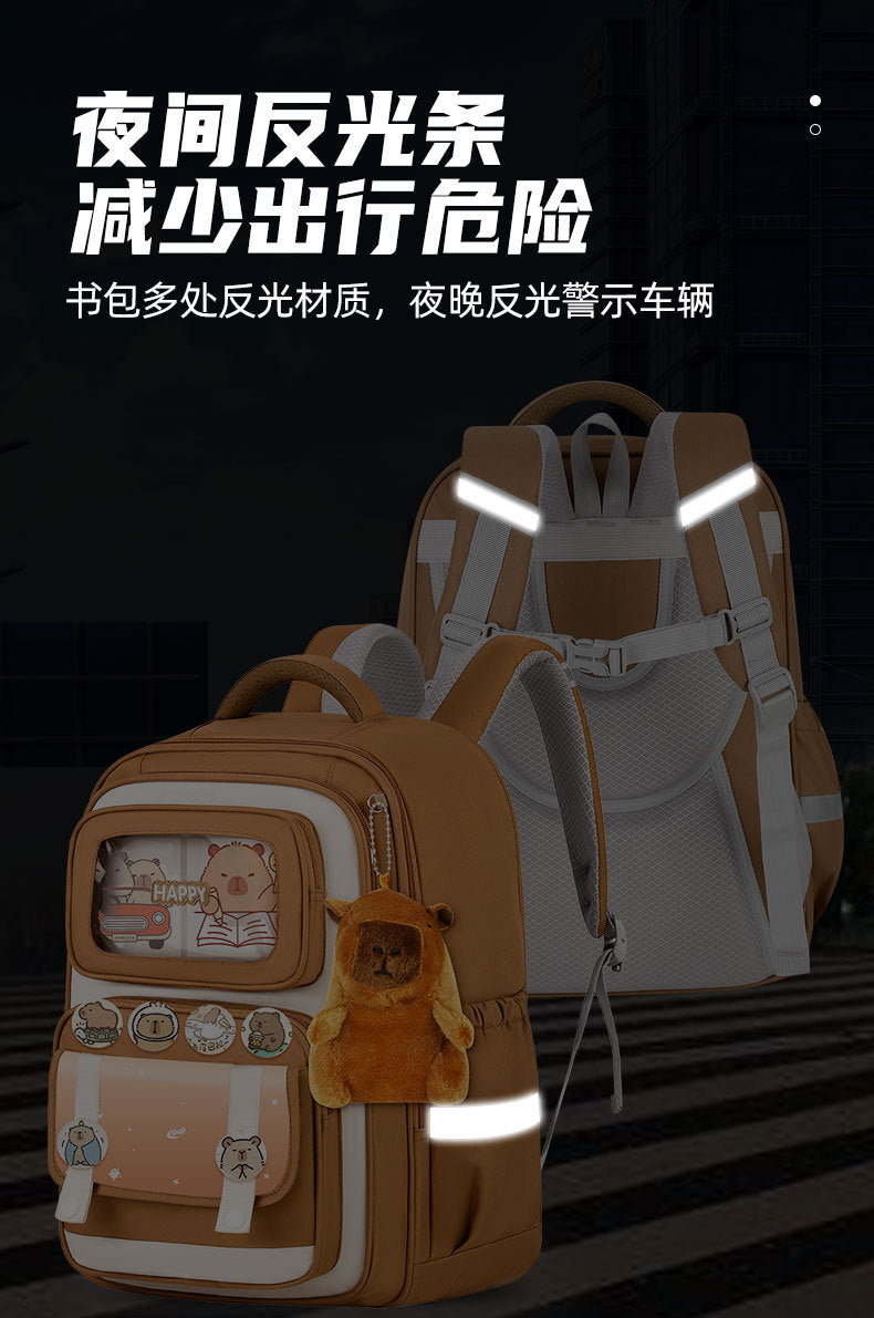 INS New Bag Labubu Backpack for Children Primary School Students Grades 1-6 Double Shoulder Bag Lightweight Backpack