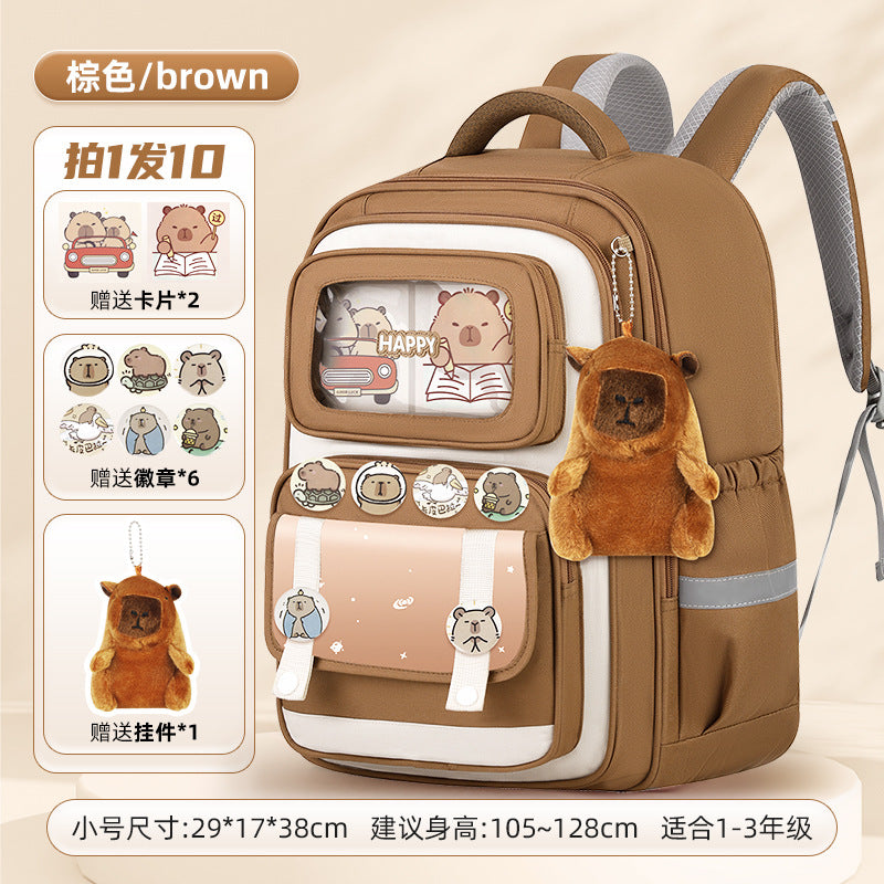 INS New Bag Labubu Backpack for Children Primary School Students Grades 1-6 Double Shoulder Bag Lightweight Backpack