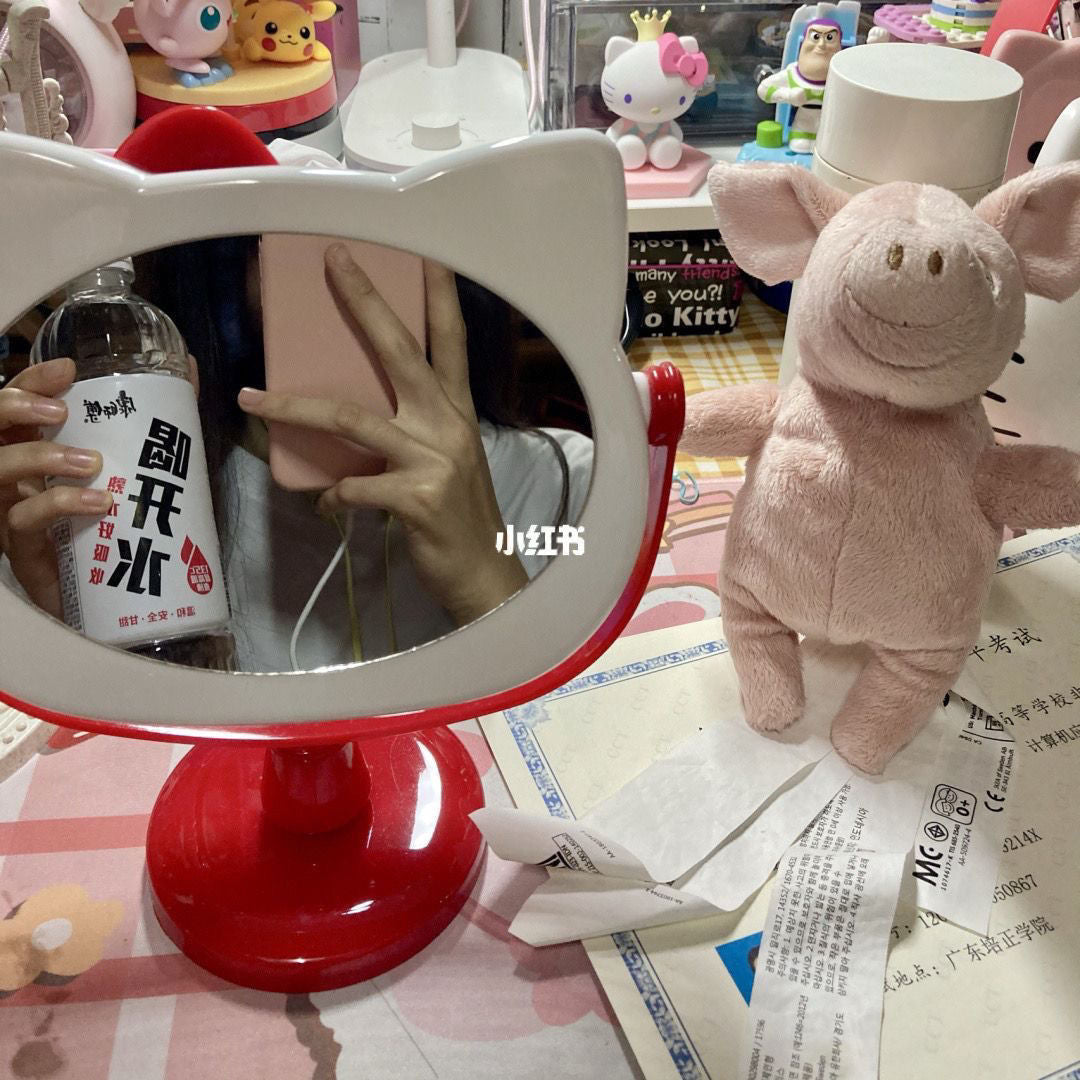 3D Mirror Birthday Gift for Girls Cute Desktop Vanity Mirror Portable Student Dormitory Bedroom Tabletop Mirror