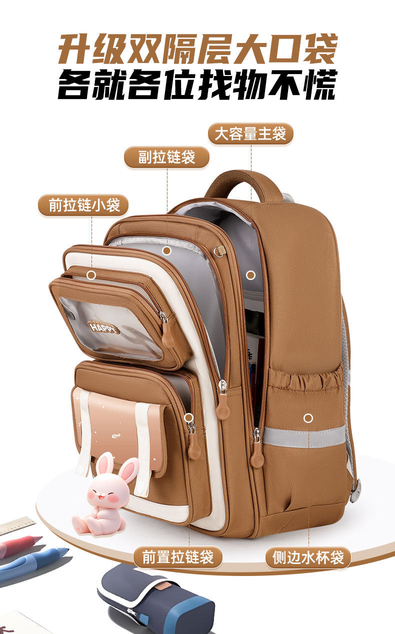 INS New Bag Labubu Backpack for Children Primary School Students Grades 1-6 Double Shoulder Bag Lightweight Backpack