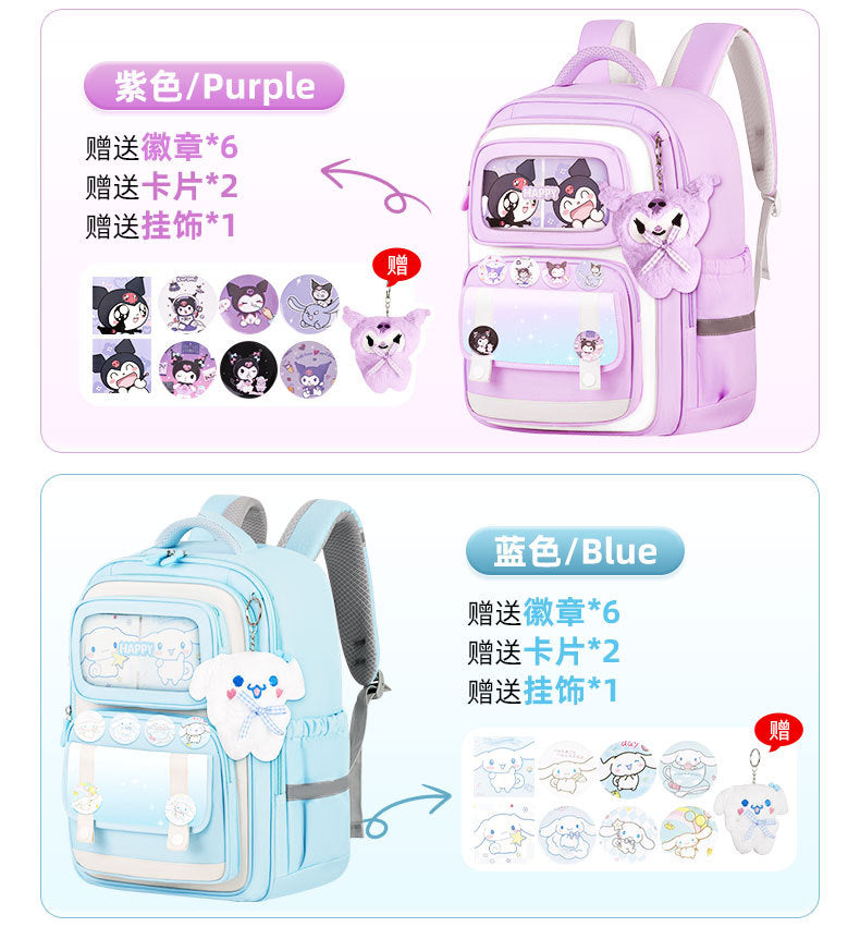 INS New Bag Labubu Backpack for Children Primary School Students Grades 1-6 Double Shoulder Bag Lightweight Backpack