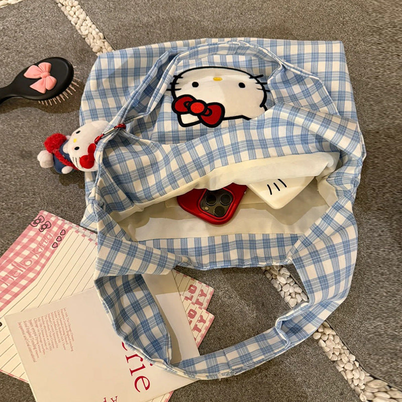 Cute Canvas Bag Handbag Shoulder Crossbody Bag Summer Versatile Commuting Large Capacity New Style Tote Bag