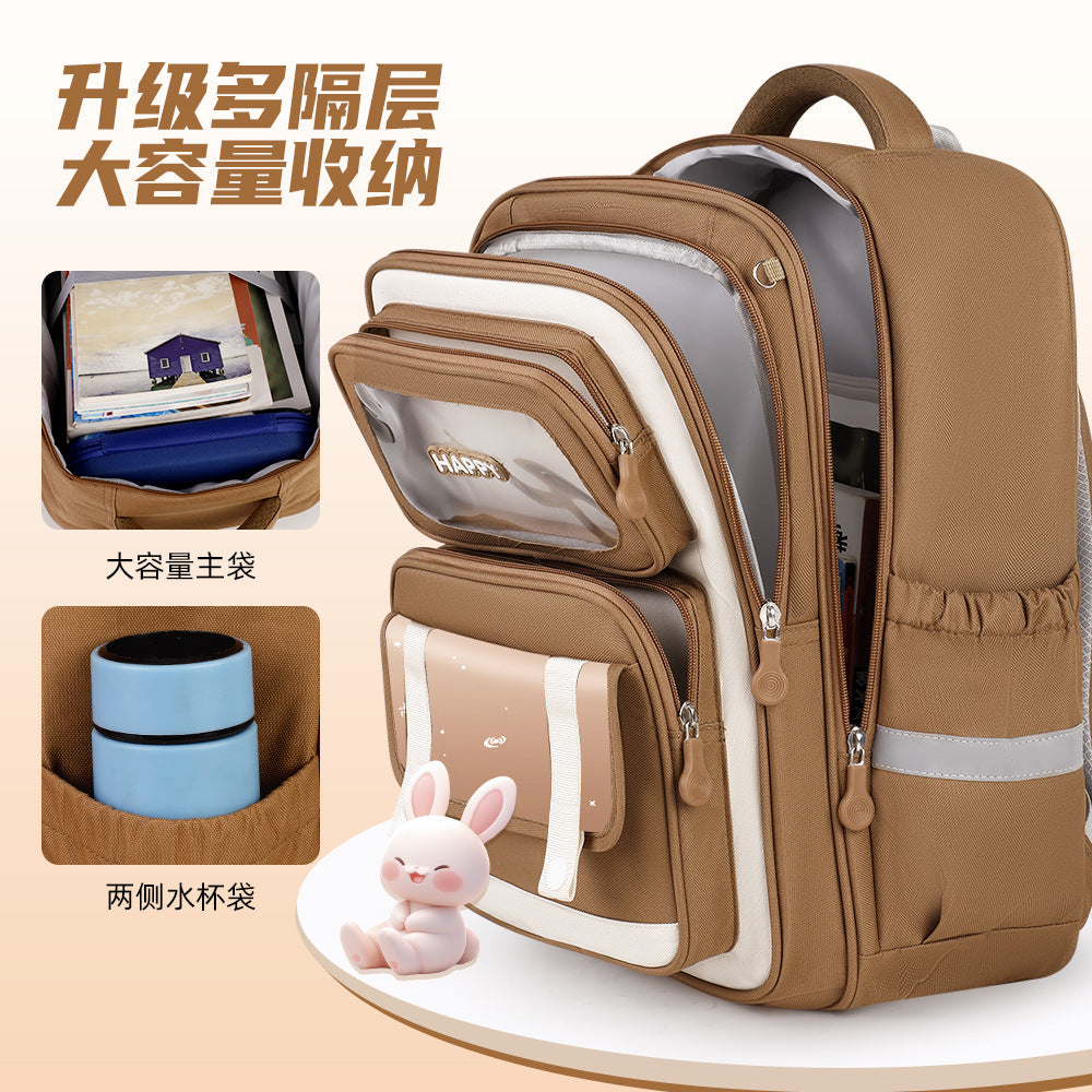 INS New Bag Labubu Backpack for Children Primary School Students Grades 1-6 Double Shoulder Bag Lightweight Backpack