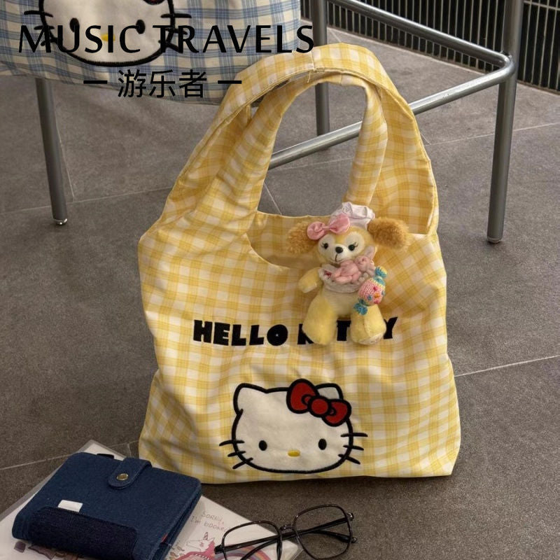 Cute Canvas Bag Handbag Shoulder Crossbody Bag Summer Versatile Commuting Large Capacity New Style Tote Bag