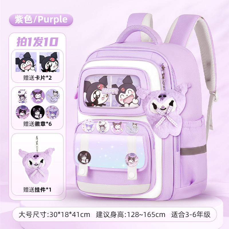 INS New Bag Labubu Backpack for Children Primary School Students Grades 1-6 Double Shoulder Bag Lightweight Backpack