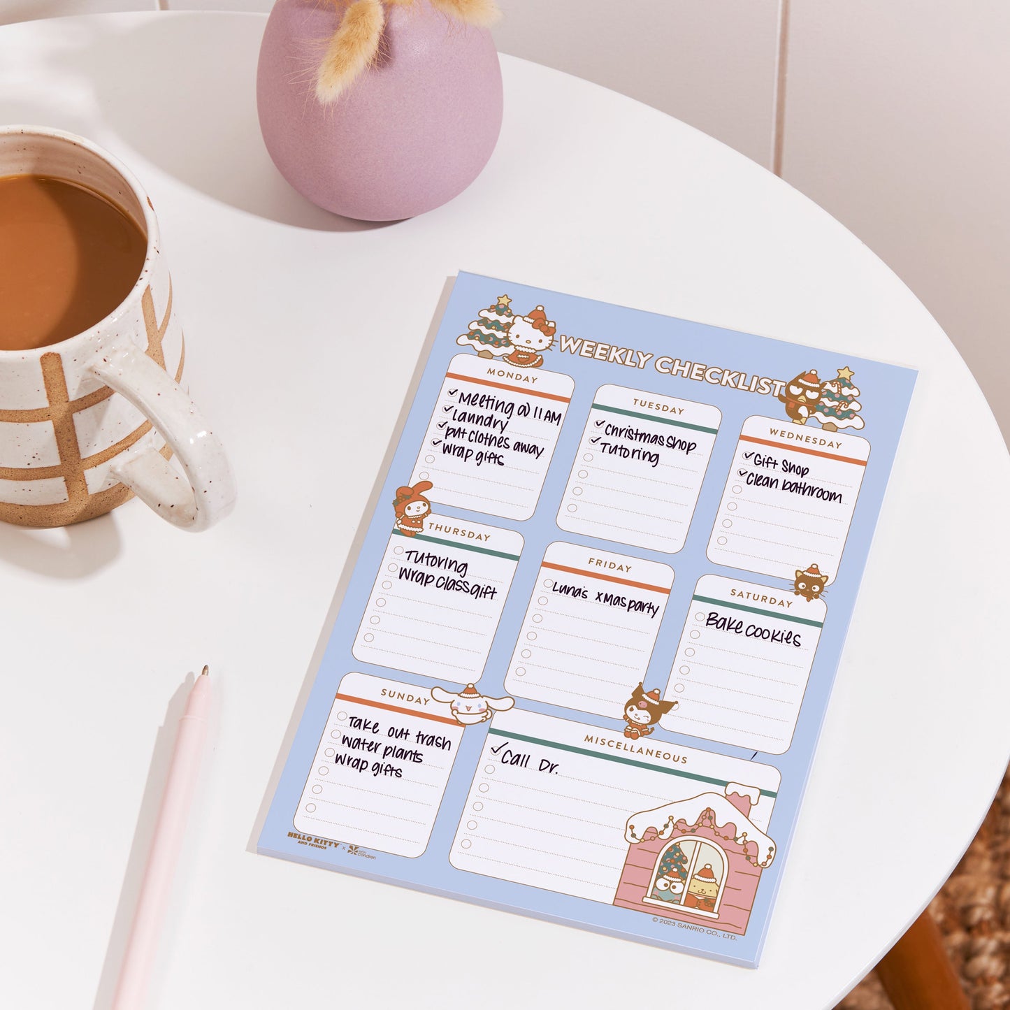 Hello Kitty and Friends x Erin Condren Holiday Checklist Notepad