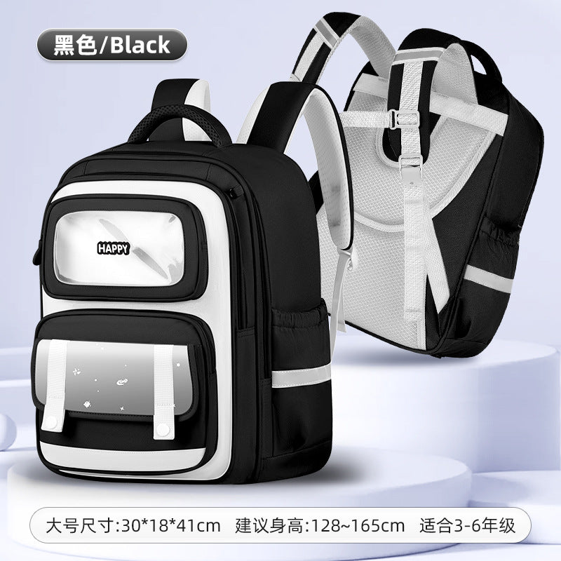 INS New Bag Labubu Backpack for Children Primary School Students Grades 1-6 Double Shoulder Bag Lightweight Backpack