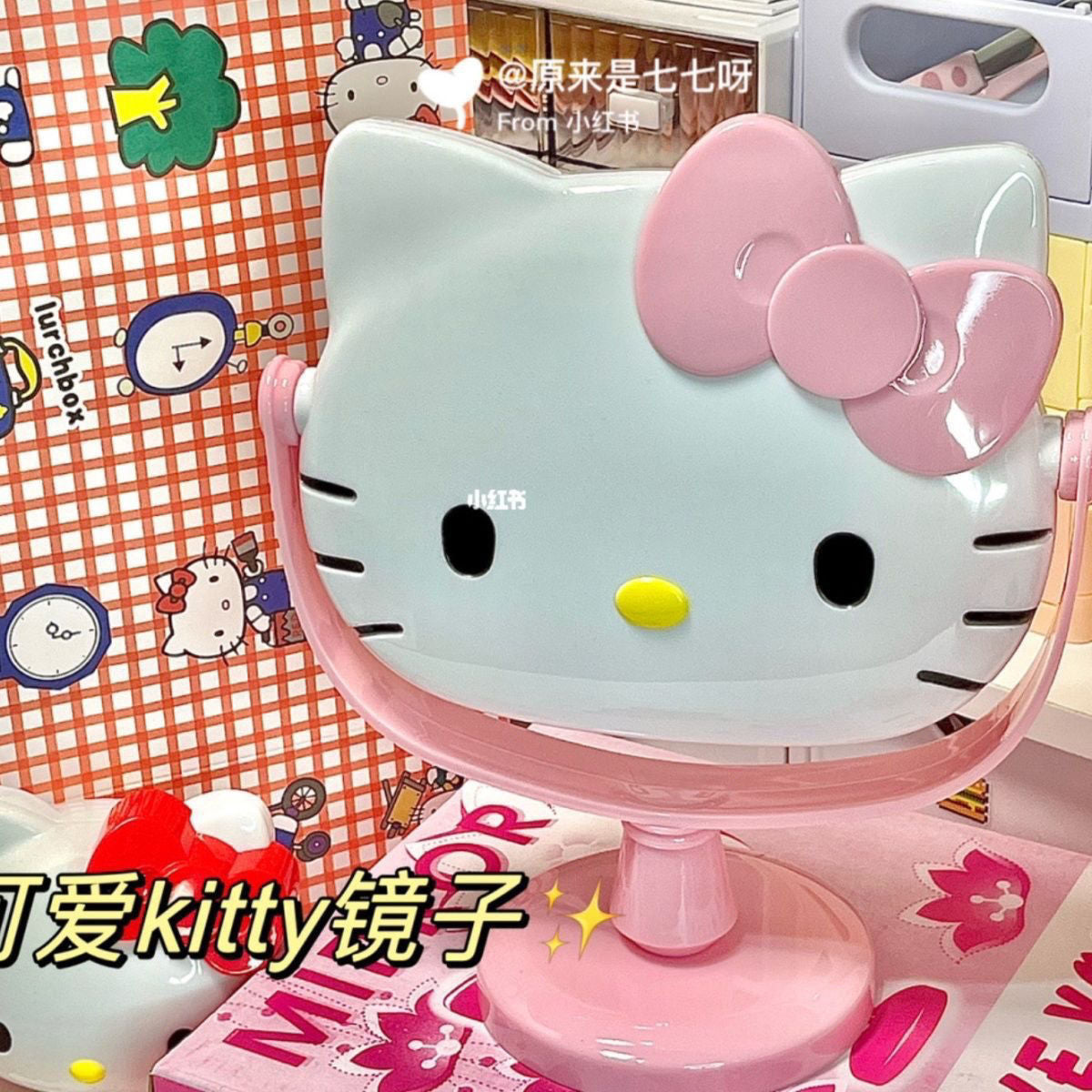 3D Mirror Birthday Gift for Girls Cute Desktop Vanity Mirror Portable Student Dormitory Bedroom Tabletop Mirror
