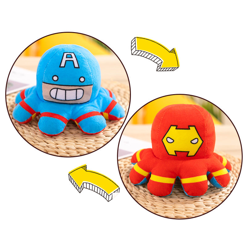 Flip Octopus Poppy Marvel Avengers Iron Man Captain America Hulk Spider-Man Plush Toy Doll