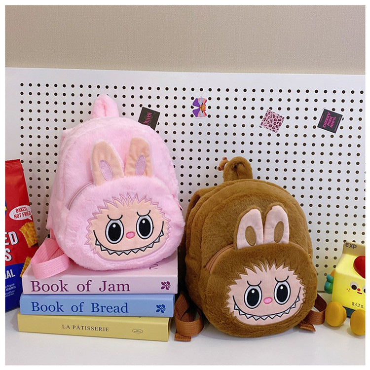 Home Crossbody Double-Shoulder Plush Coin Bag Plush Toy Children's Backpack