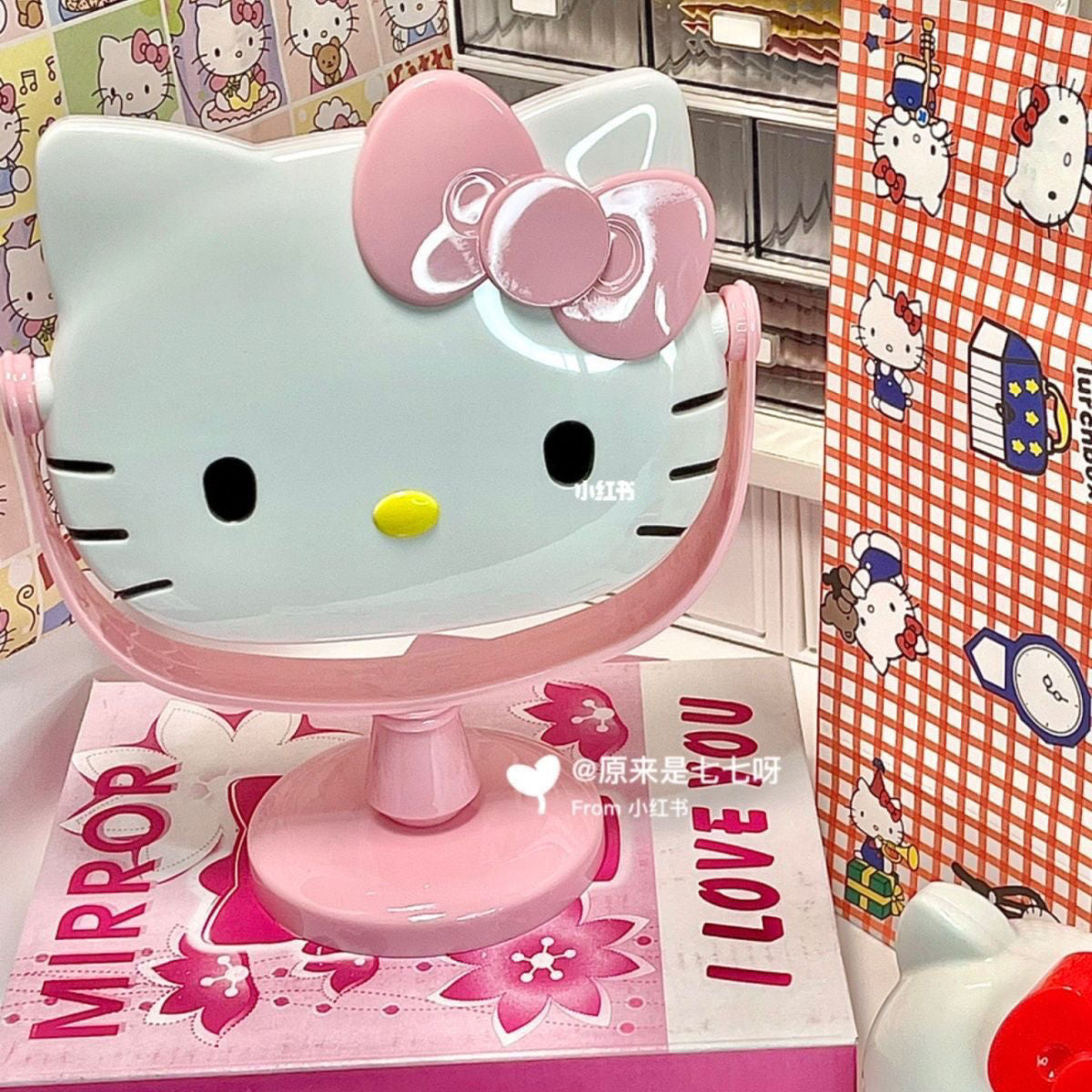 3D Mirror Birthday Gift for Girls Cute Desktop Vanity Mirror Portable Student Dormitory Bedroom Tabletop Mirror