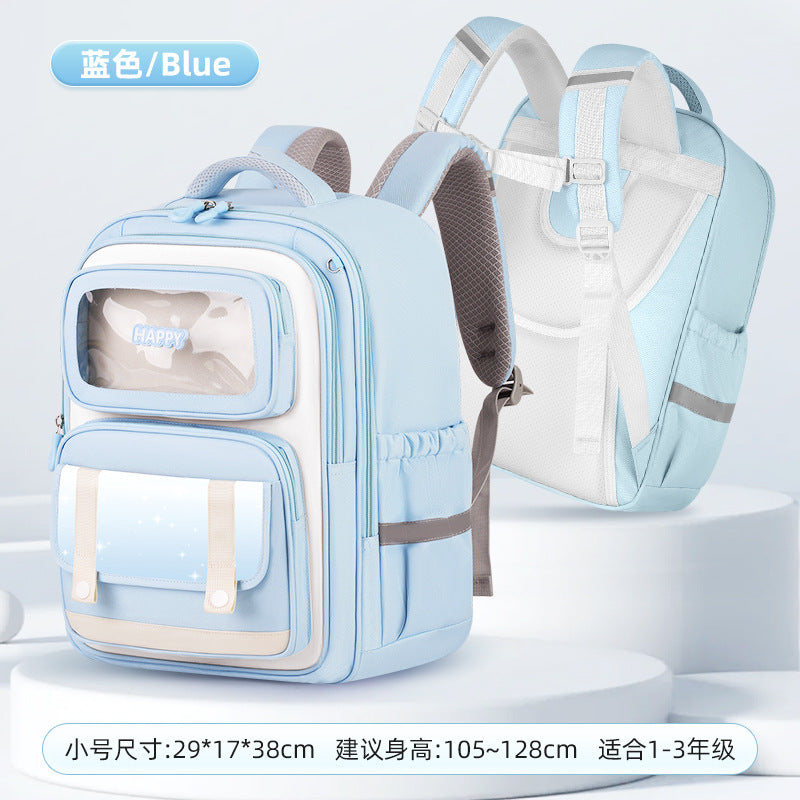 INS New Bag Labubu Backpack for Children Primary School Students Grades 1-6 Double Shoulder Bag Lightweight Backpack