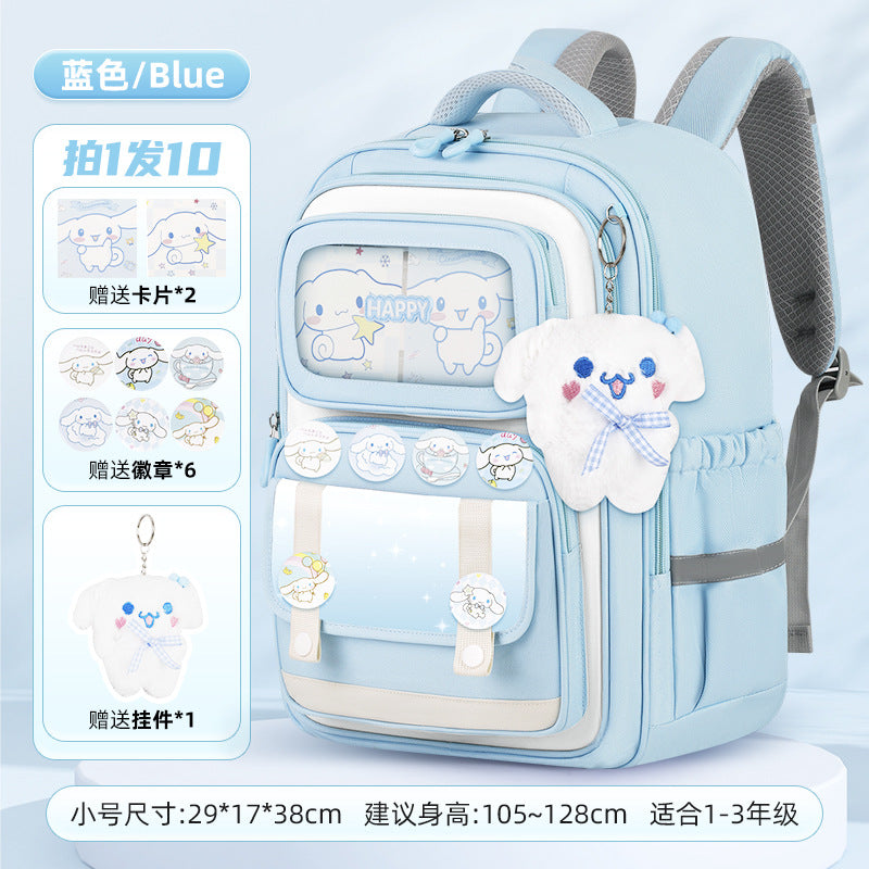 INS New Bag Labubu Backpack for Children Primary School Students Grades 1-6 Double Shoulder Bag Lightweight Backpack