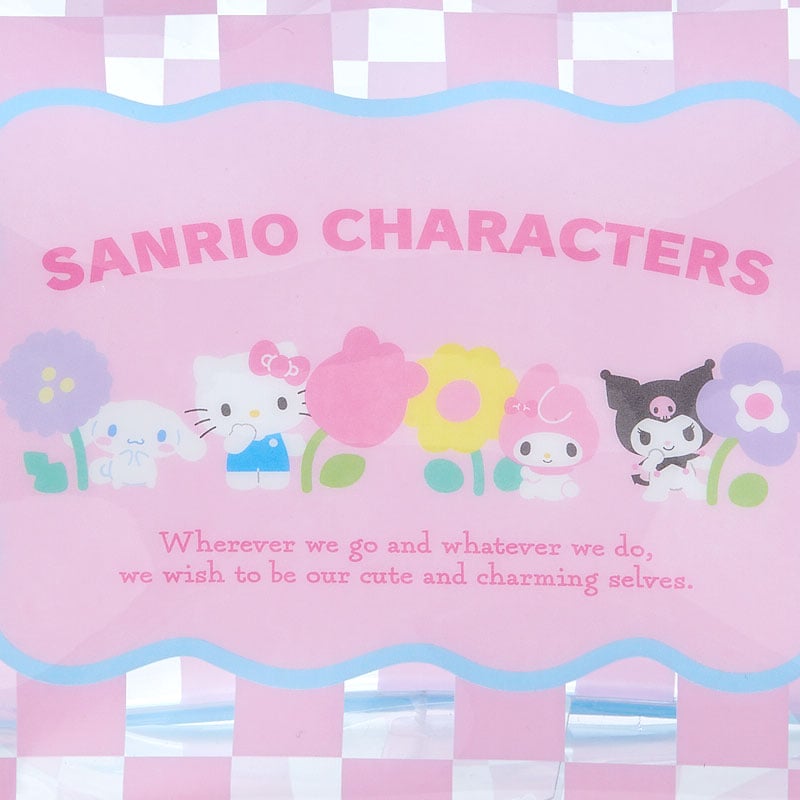Sanrio Characters Clear Zipper Pouch (Pastel Check Series)