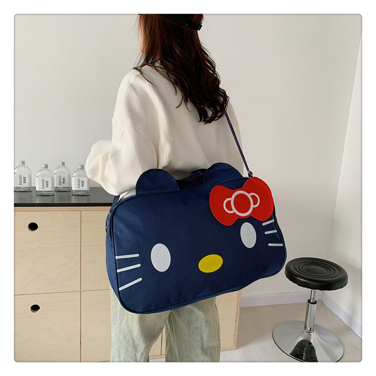 Fashion Cat Large Capacity Student Travel Bag Waterproof Large Capacity Cute Girl KT Luggage Bag Female Handbag