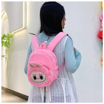 Home Crossbody Double-Shoulder Plush Coin Bag Plush Toy Children's Backpack
