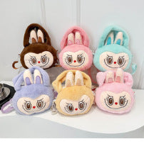 New Cartoon Crossbody Double Backpack Plush Bag City Park L Labubu Bag Crossbody Bag Children's Bag