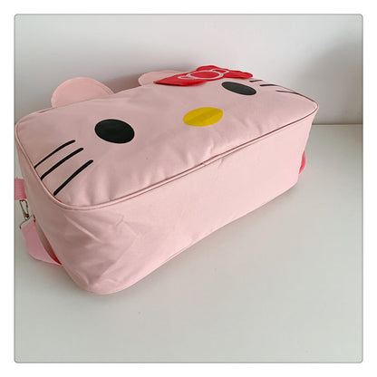 Fashion Cat Large Capacity Student Travel Bag Waterproof Large Capacity Cute Girl KT Luggage Bag Female Handbag