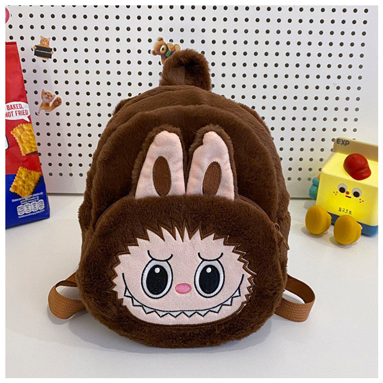 Home Crossbody Double-Shoulder Plush Coin Bag Plush Toy Children's Backpack