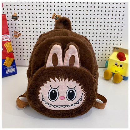 Home Crossbody Double-Shoulder Plush Coin Bag Plush Toy Children's Backpack