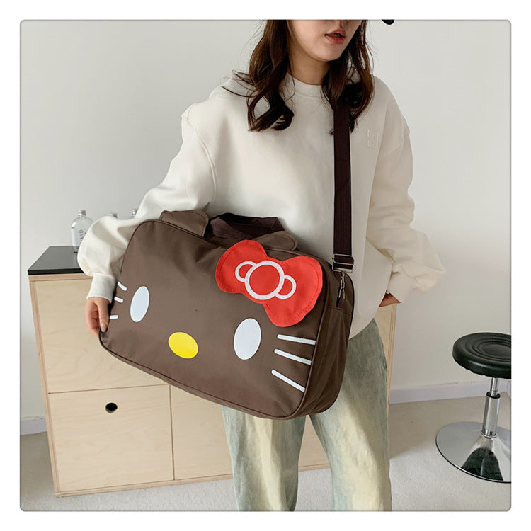 Fashion Cat Large Capacity Student Travel Bag Waterproof Large Capacity Cute Girl KT Luggage Bag Female Handbag