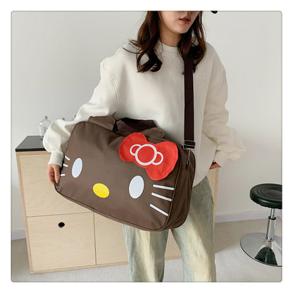 Fashion Cat Large Capacity Student Travel Bag Waterproof Large Capacity Cute Girl KT Luggage Bag Female Handbag
