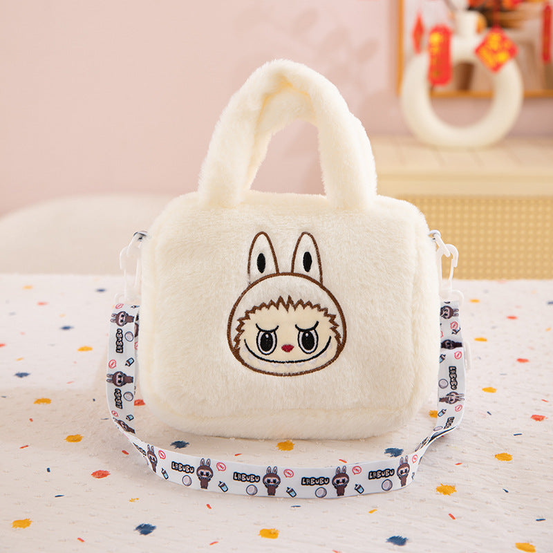 New Cartoon Crossbody Double Backpack Plush Bag City Park L Labubu Bag Crossbody Bag Children's Bag