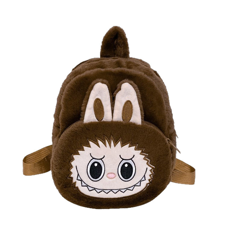 Home Crossbody Double-Shoulder Plush Coin Bag Plush Toy Children's Backpack
