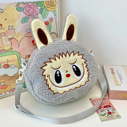 New Cartoon Crossbody Double Backpack Plush Bag City Park L Labubu Bag Crossbody Bag Children's Bag