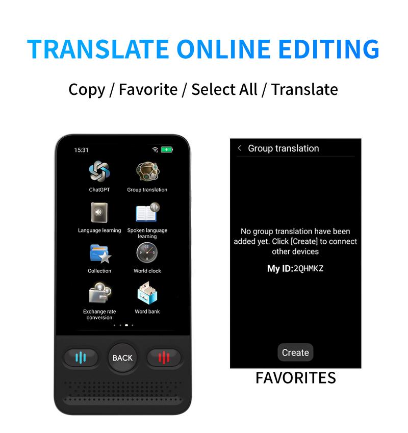 AI Language Translator Device T21 |   138 Languages, Real-Time Voice & Photo Translation |   Offline Mode & Touchscreen |   Perfect for Travel & Business & Work Translation Traductor