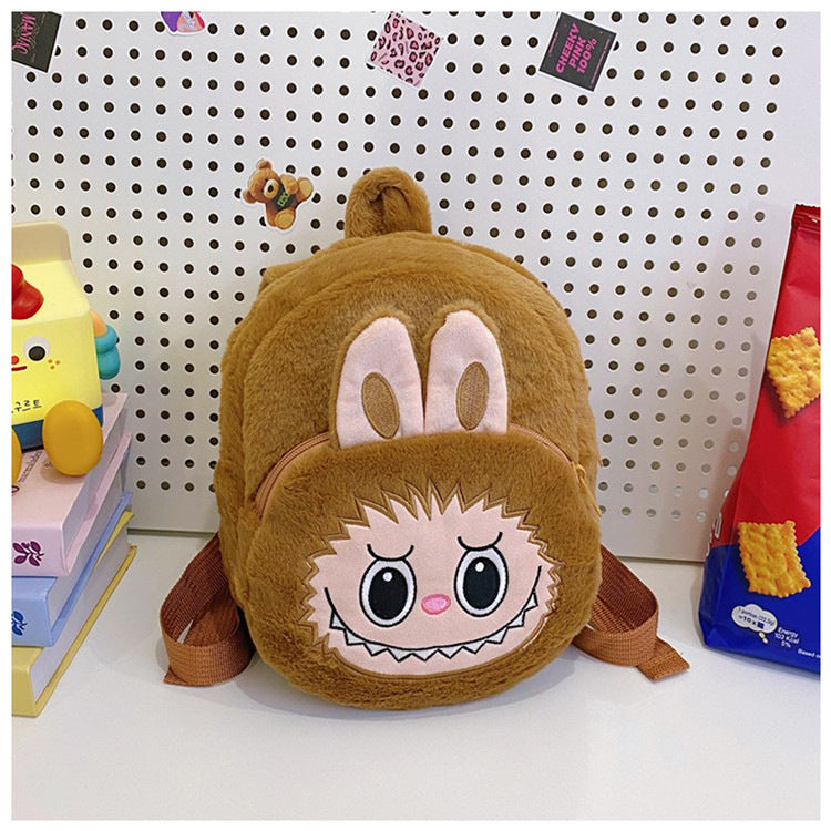 Home Crossbody Double-Shoulder Plush Coin Bag Plush Toy Children's Backpack