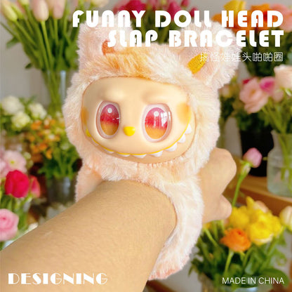 New Cute Labubu Snap Ring Bracelet Plush Toy Doll Children's Birthday Gift Plushie