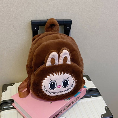 Home Crossbody Double-Shoulder Plush Coin Bag Plush Toy Children's Backpack