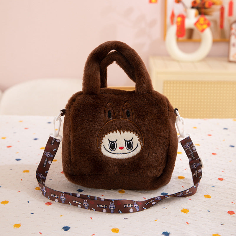 New Cartoon Crossbody Double Backpack Plush Bag City Park L Labubu Bag Crossbody Bag Children's Bag