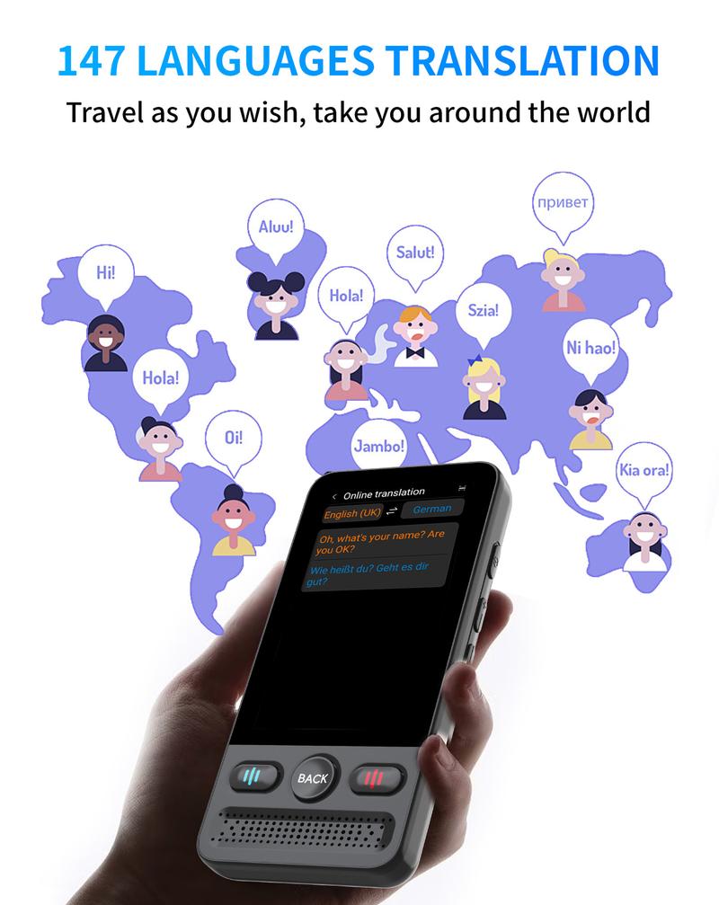 AI Language Translator Device T21 |   138 Languages, Real-Time Voice & Photo Translation |   Offline Mode & Touchscreen |   Perfect for Travel & Business & Work Translation Traductor