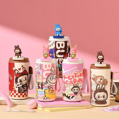 Labubu 316 Stainless Steel Insulated Cup Cartoon High-Value Straw Cup Portable Large Capacity Ice American Coffee Cup