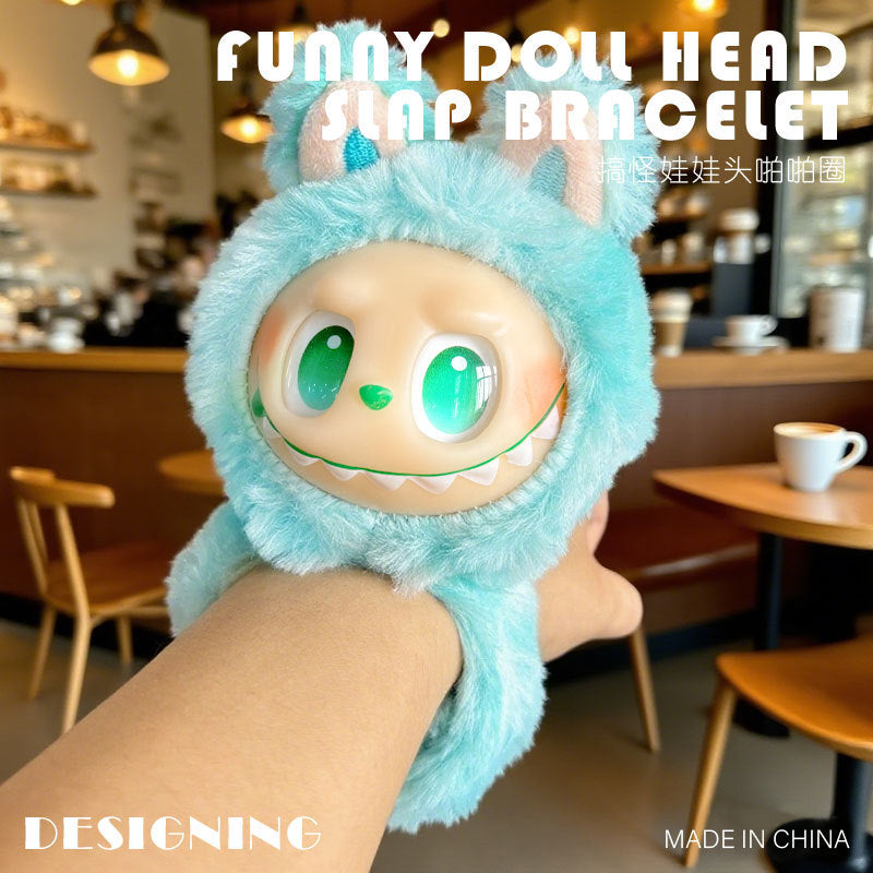 New Cute Labubu Snap Ring Bracelet Plush Toy Doll Children's Birthday Gift Plushie