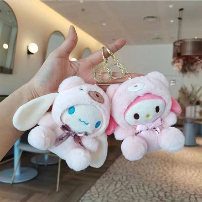 🧸Sanrio keychain pendant cute doll gift bag accessories plush doll toy doll wholesale