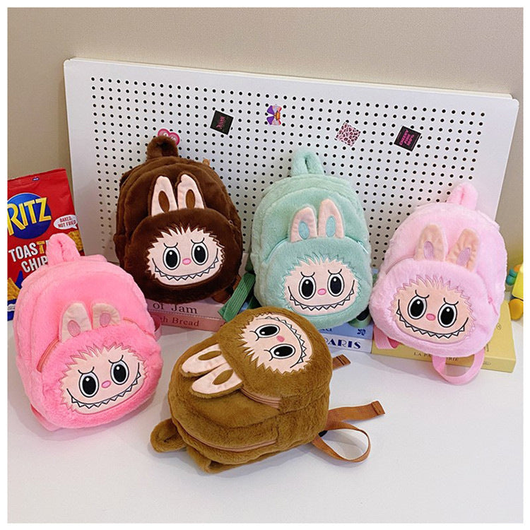Home Crossbody Double-Shoulder Plush Coin Bag Plush Toy Children's Backpack