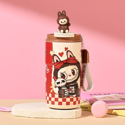 Labubu 316 Stainless Steel Insulated Cup Cartoon High-Value Straw Cup Portable Large Capacity Ice American Coffee Cup