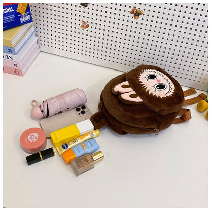 Home Crossbody Double-Shoulder Plush Coin Bag Plush Toy Children's Backpack