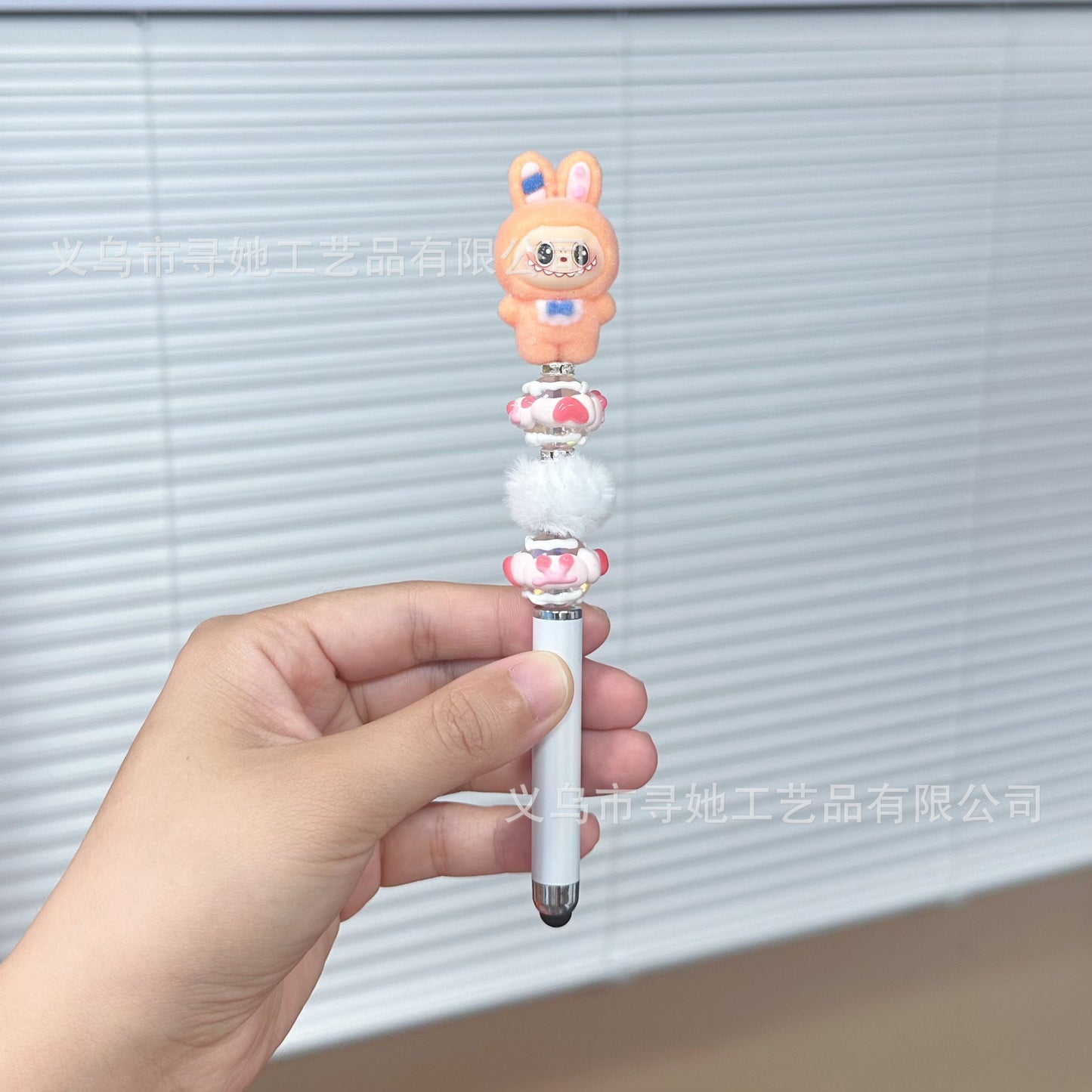 Creative DIY Cute Beaded Pen for Mobile Phones and Tablets, Touchscreen Gel Pen, Adorable Handmade Doll, Student Gift