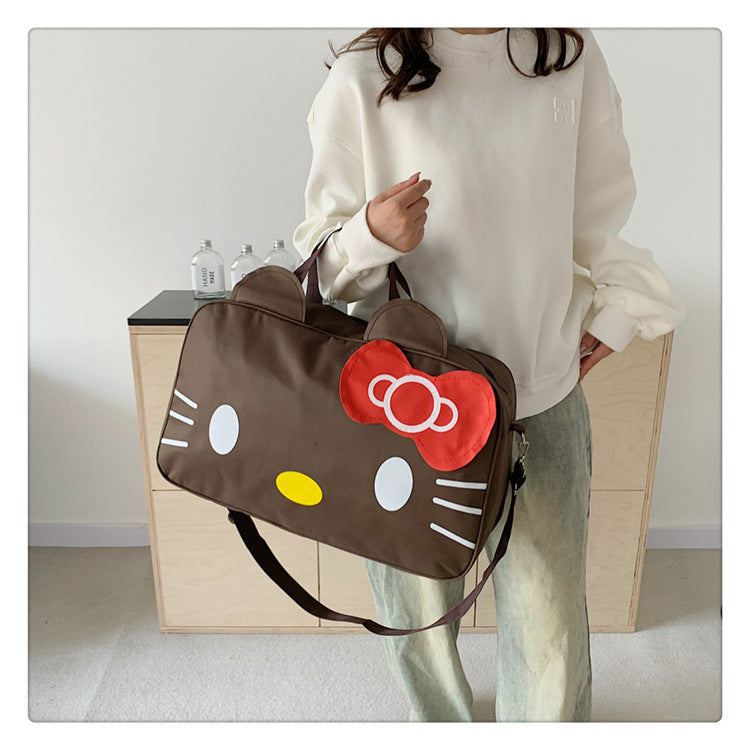 Fashion Cat Large Capacity Student Travel Bag Waterproof Large Capacity Cute Girl KT Luggage Bag Female Handbag