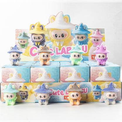 Flocked Halloween Labubu Trendy Toy Doll Children's Toy Bubble Mart Figurine Blind Bag Blind Box