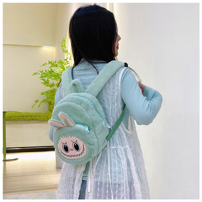 Home Crossbody Double-Shoulder Plush Coin Bag Plush Toy Children's Backpack