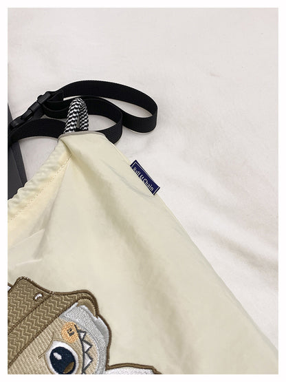Premium Embroidered Nylon Square Bag Shopping Bag Simple Fashion Trendy Rabbu Commuter Versatile Canvas Bag Handbag